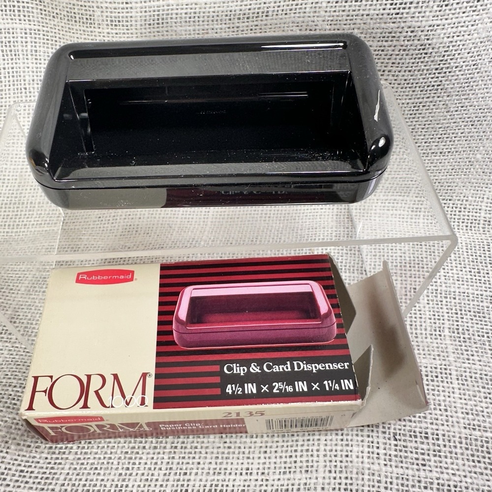 Rubbermaid FORM Clip Card Dispenser 2135 Black Desk Organizer‎ NOS New Box